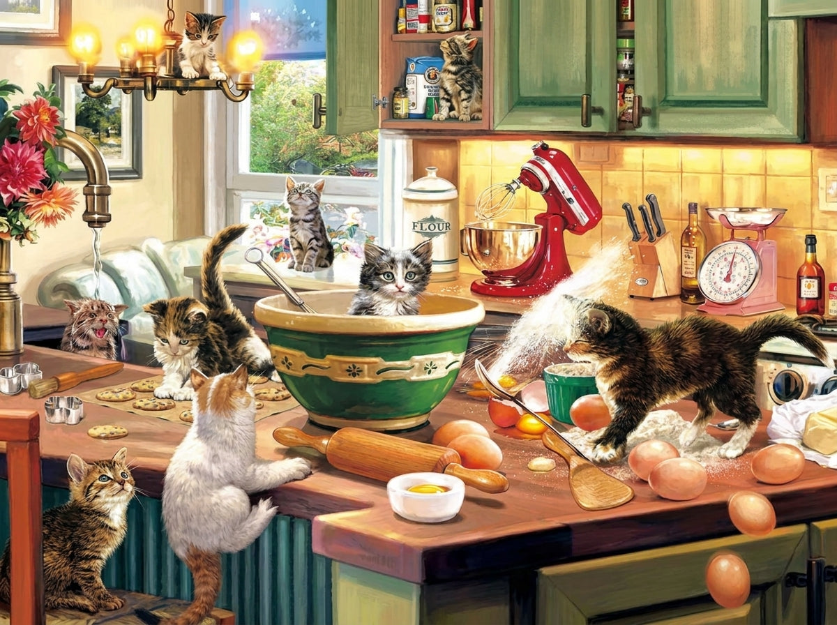 Puzzle Chats en Cuisine — 1000 Pièces
