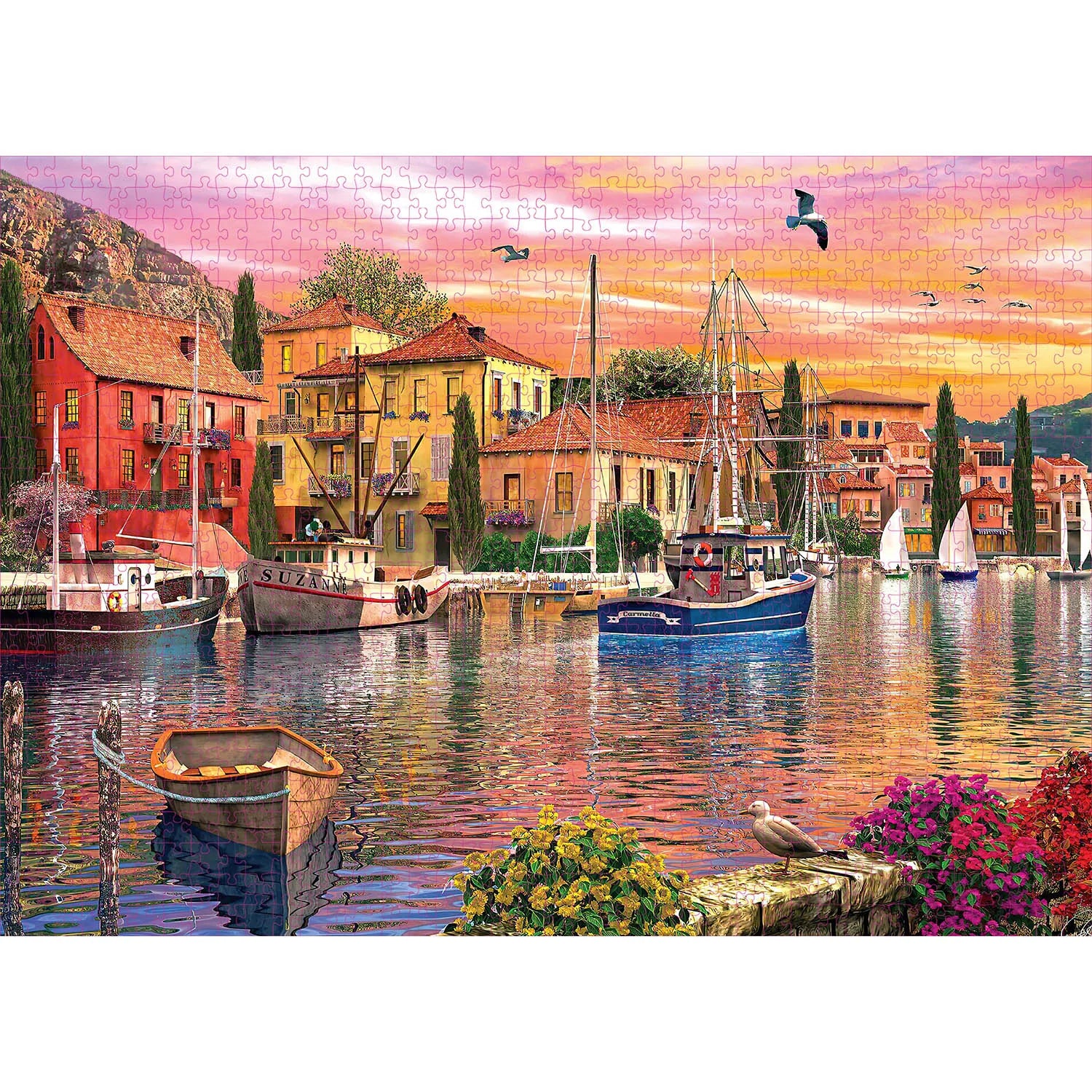 Puzzle Port de Pêche au Couchant — 1000 Pièces