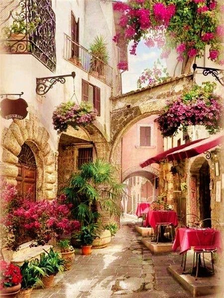 Diamond Painting Table sur la Terrasse