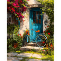 Peinture par Numéros Porte Turquoise au Vélo