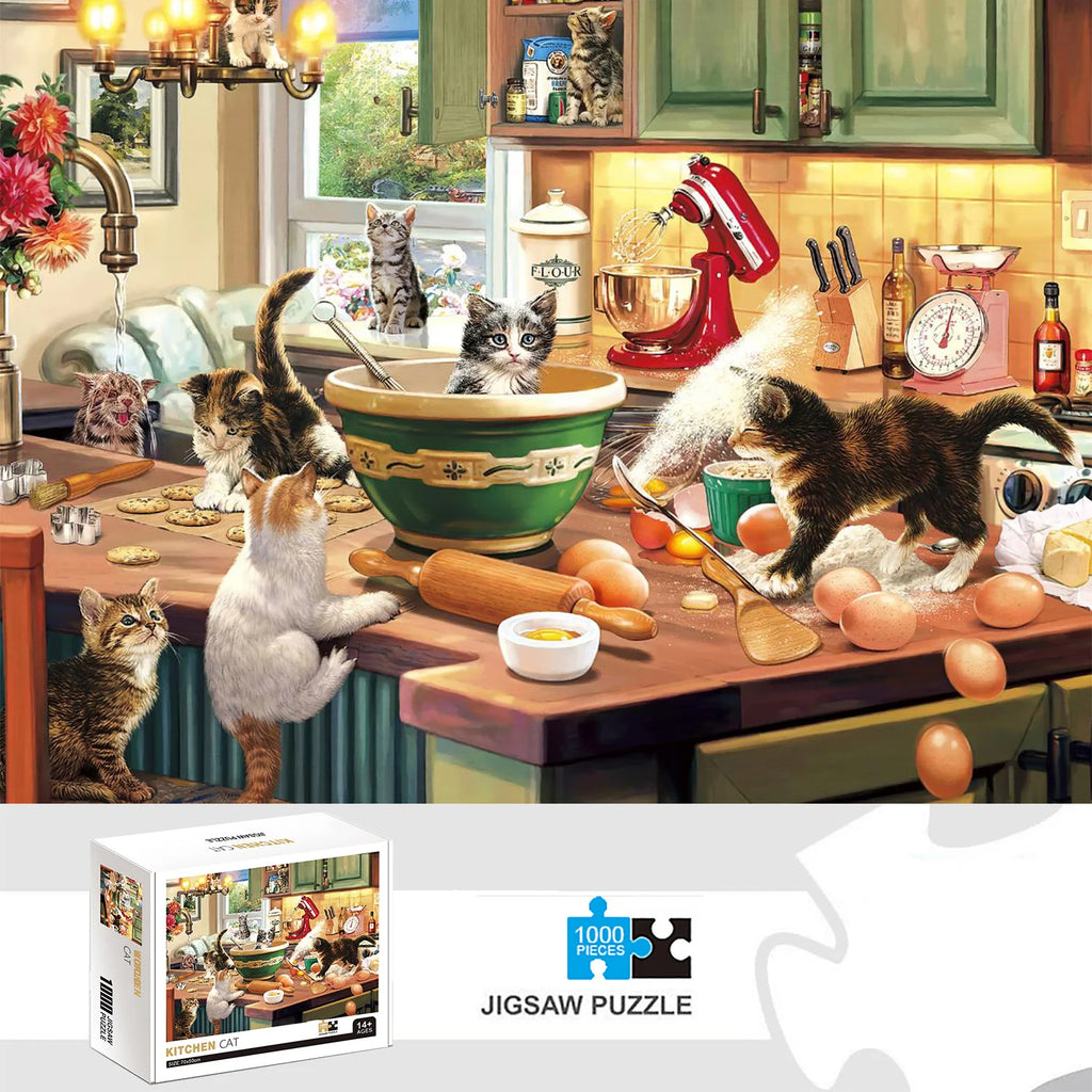 Puzzle Chats en Cuisine — 1000 Pièces