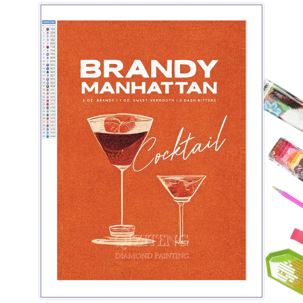 Diamond Painting Affiche Brandy Manhattan