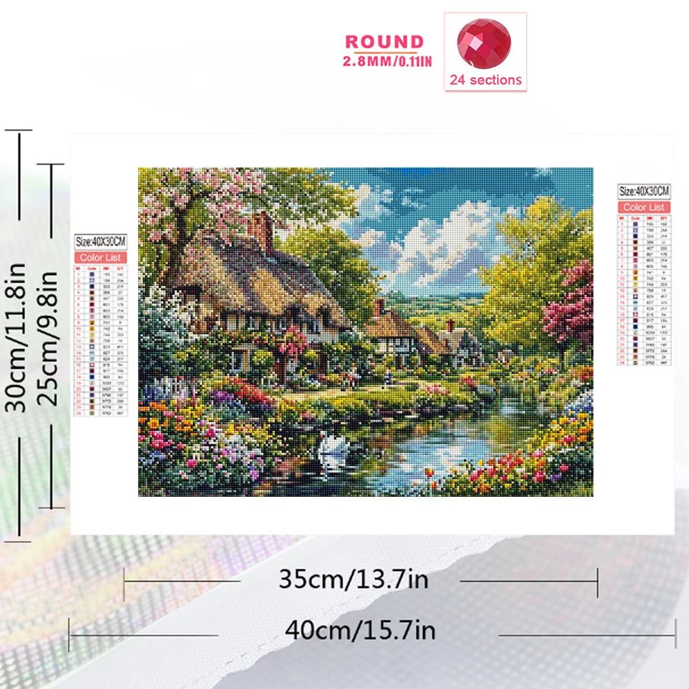 Diamond Painting Maison et Jardin Fleuri