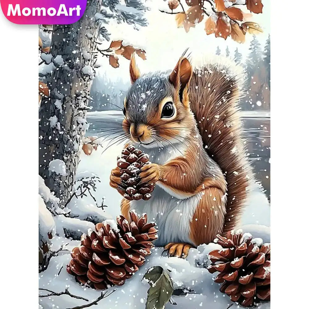 Diamond Painting Écureuil dans la Neige