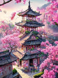 Diamond Painting Village Japonais aux Cerisiers