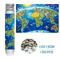 Puzzle Tube Carte du Monde — 150 Pièces