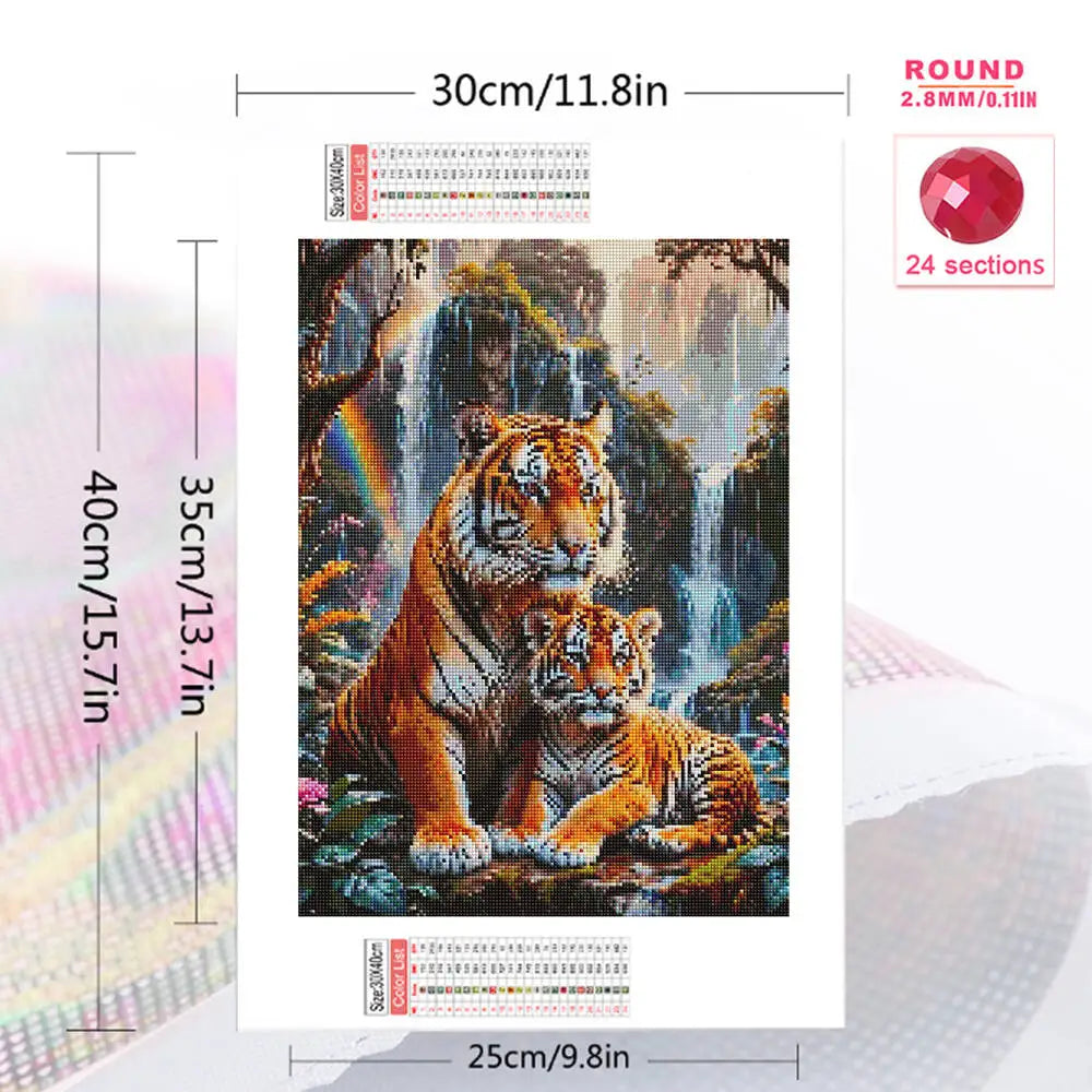 Diamond Painting Tigre à la Cascade