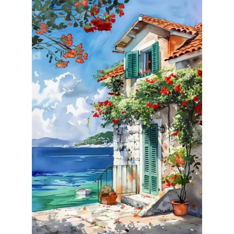 Peinture par Numéros Volets Verts sur la Mer