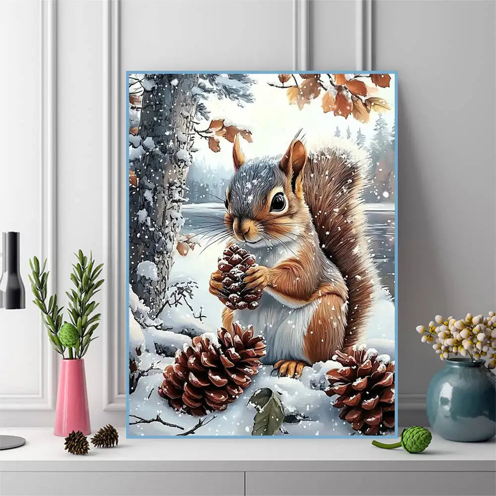 Diamond Painting Écureuil dans la Neige