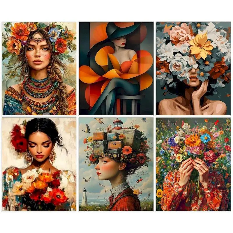 Peinture par Numéros Voile de Fleurs