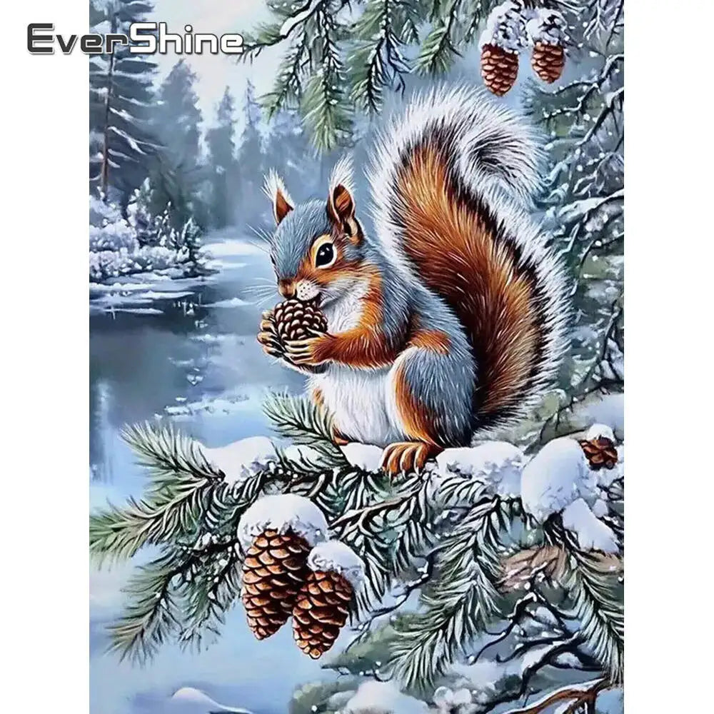 Diamond Painting Écureuil en Hiver