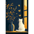 Peinture par Numéros Chat Blanc à la Fenêtre