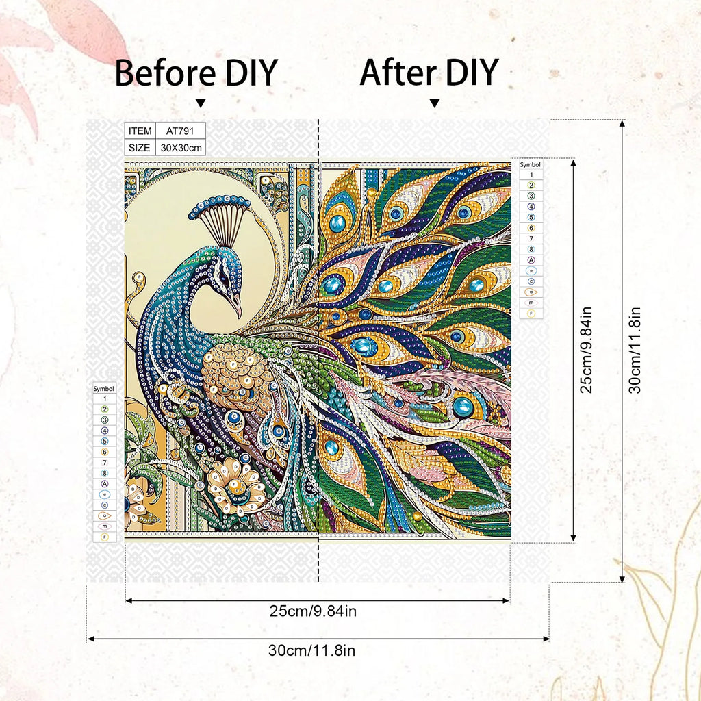 Diamond Painting Paon — Formes Spéciales