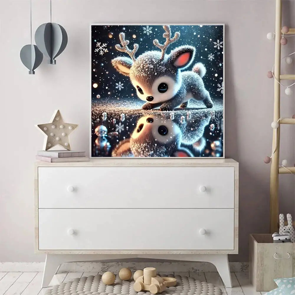 Diamond Painting Cerf en Hiver