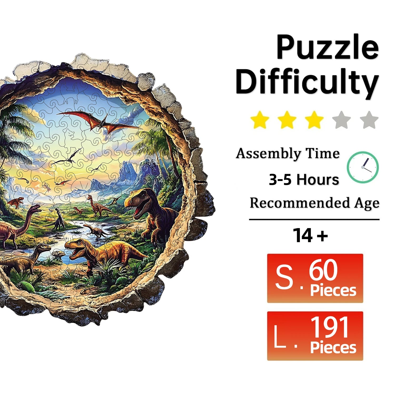 Puzzle en Bois Dinosaures du Jurassique