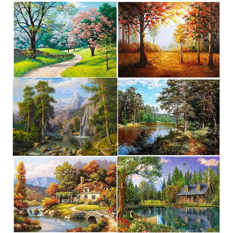 Peinture par Numéros Étang aux Bouleaux