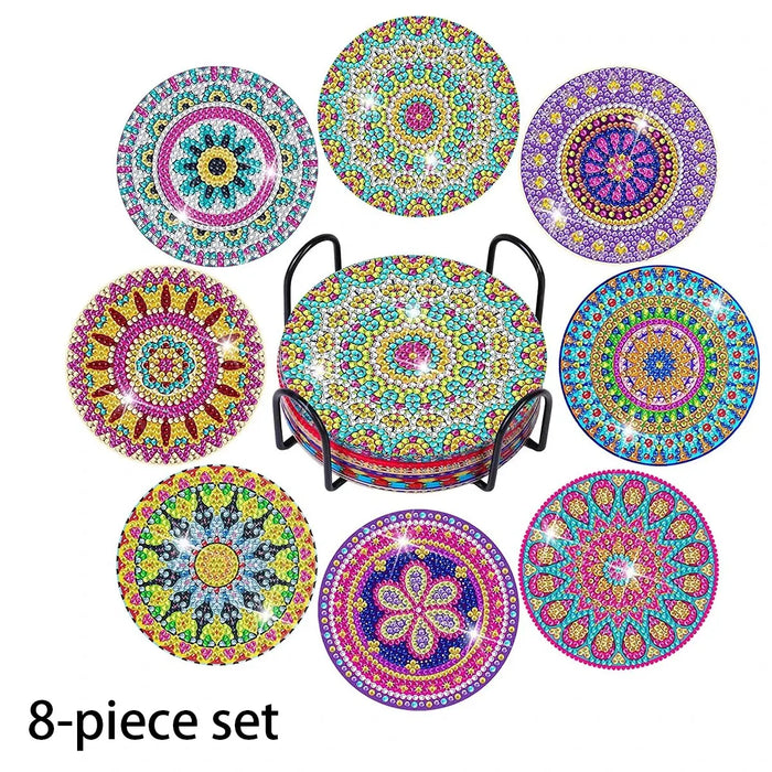 Sous-Verres Diamond Painting Mandala — Lot de 8