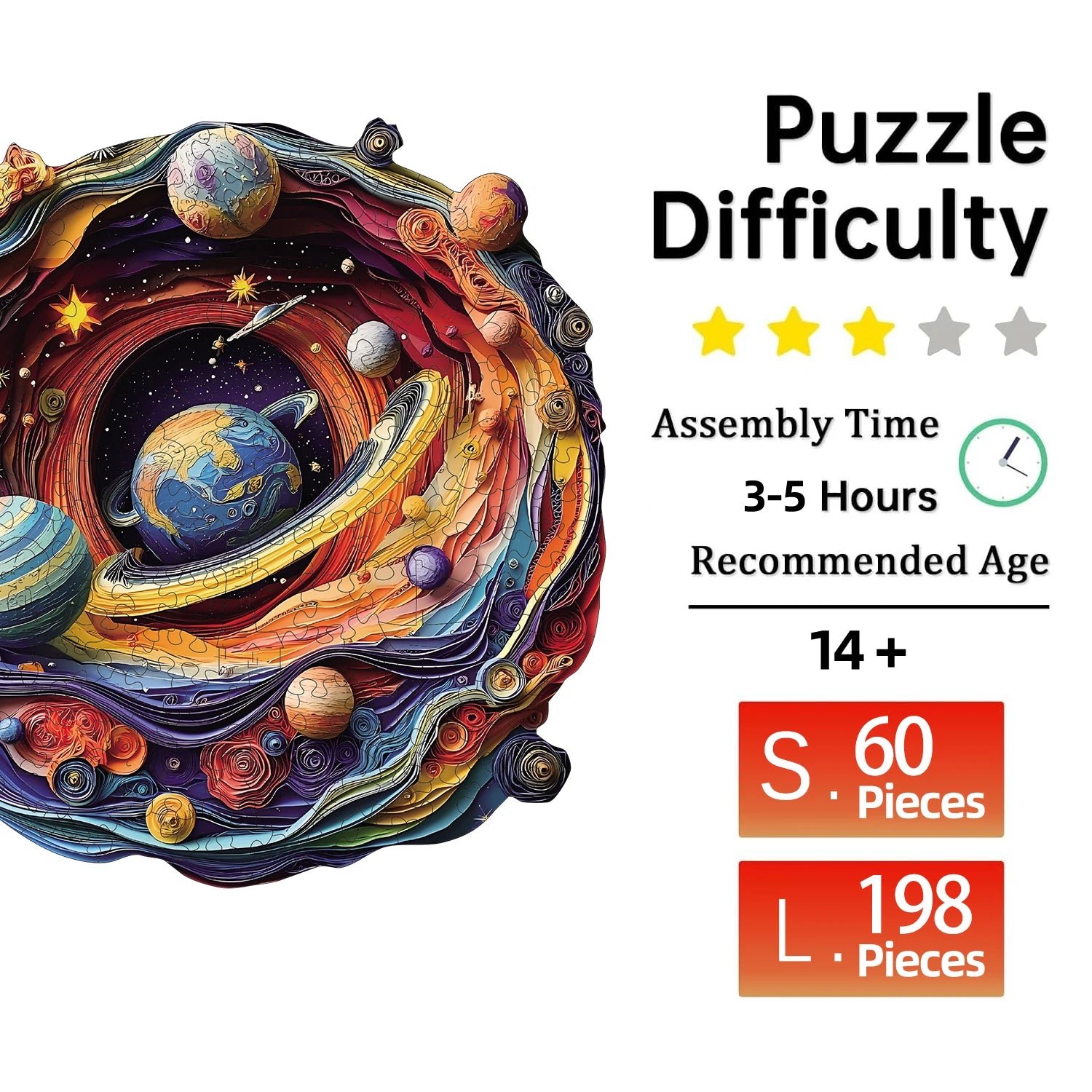 Puzzle en Bois Planètes de l'Espace