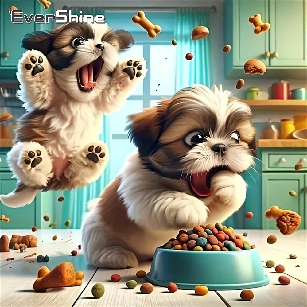Diamond Painting Chiots Gourmands