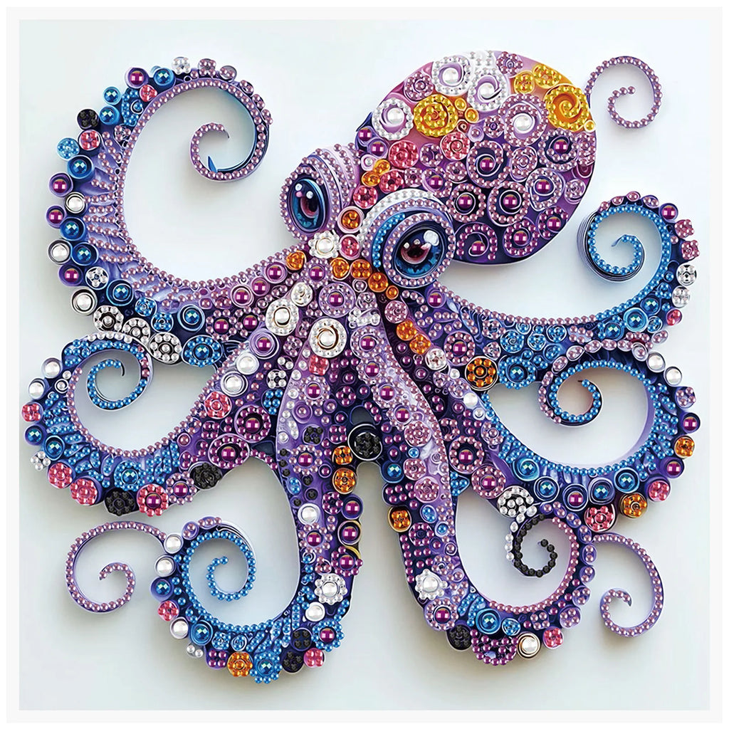 Diamond Painting Pieuvre Violette — Formes Spéciales