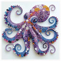 Diamond Painting Pieuvre Violette — Formes Spéciales