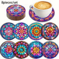 Sous-Verres Diamond Painting Mandala Coloré — Lot de 8
