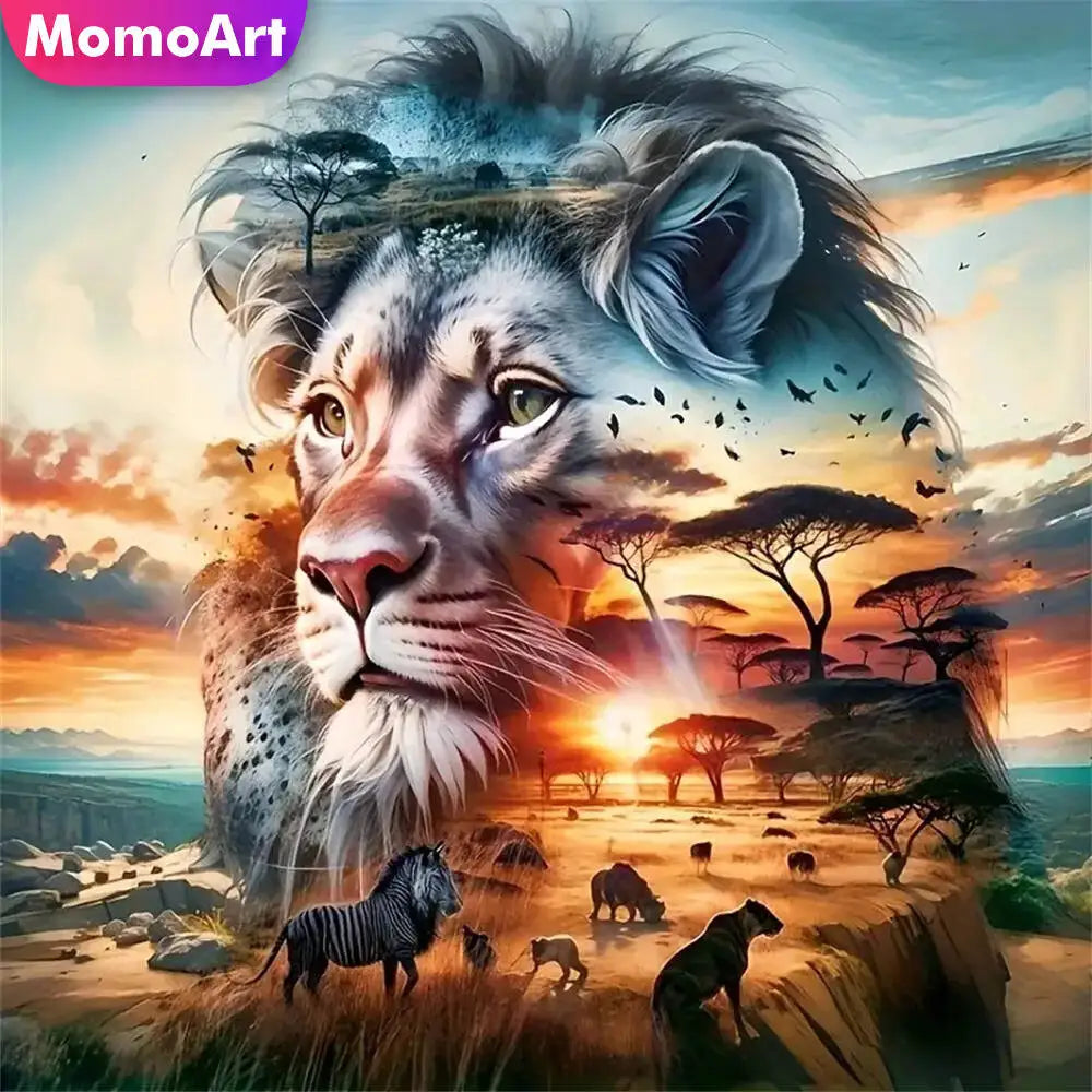 Diamond Painting Lion au Couchant
