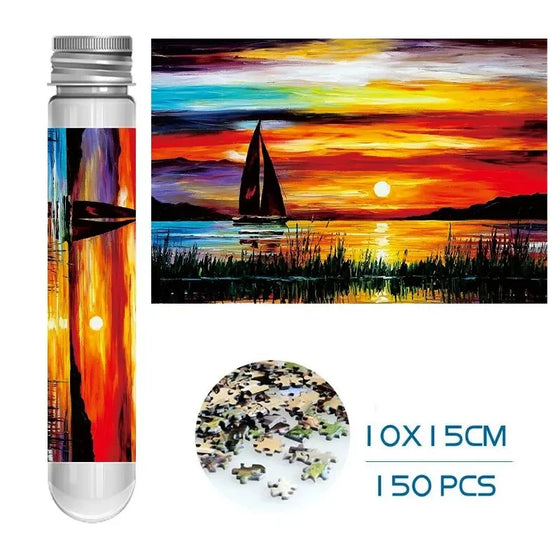 Puzzle Tube Voilier au Couchant — 150 Pièces