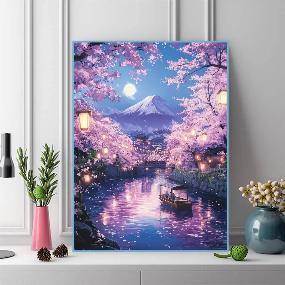 Diamond Painting Cerisiers au Pied du Volcan