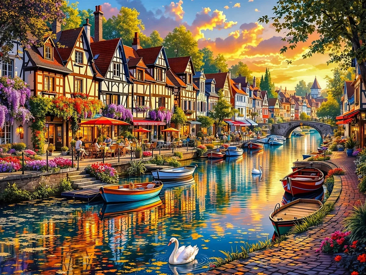 Diamond Painting Ruelle au Bord de l'Eau