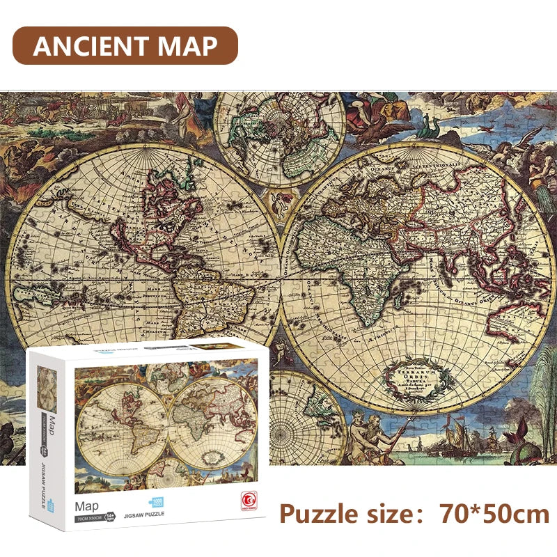 Puzzle Carte Ancienne — 1000 Pièces