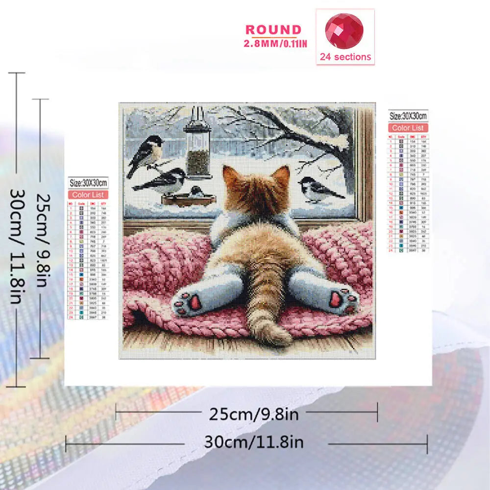Diamond Painting Chat en Hiver