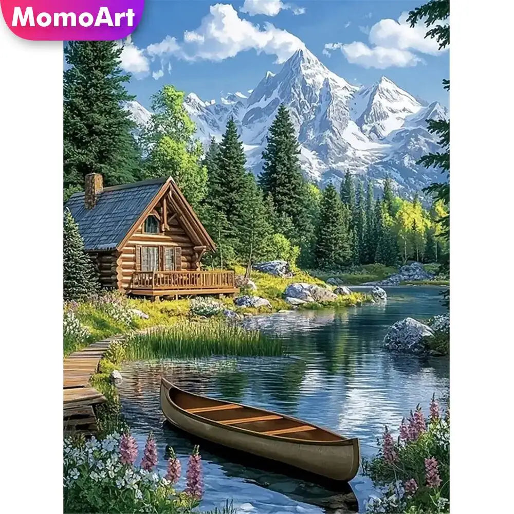 Diamond Painting Chalet au Bord du Lac