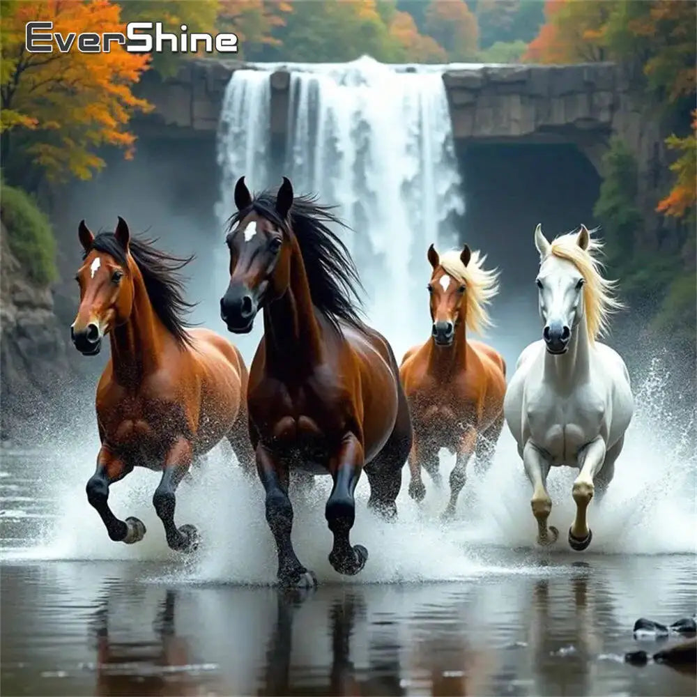 Diamond Painting Chevaux à la Cascade