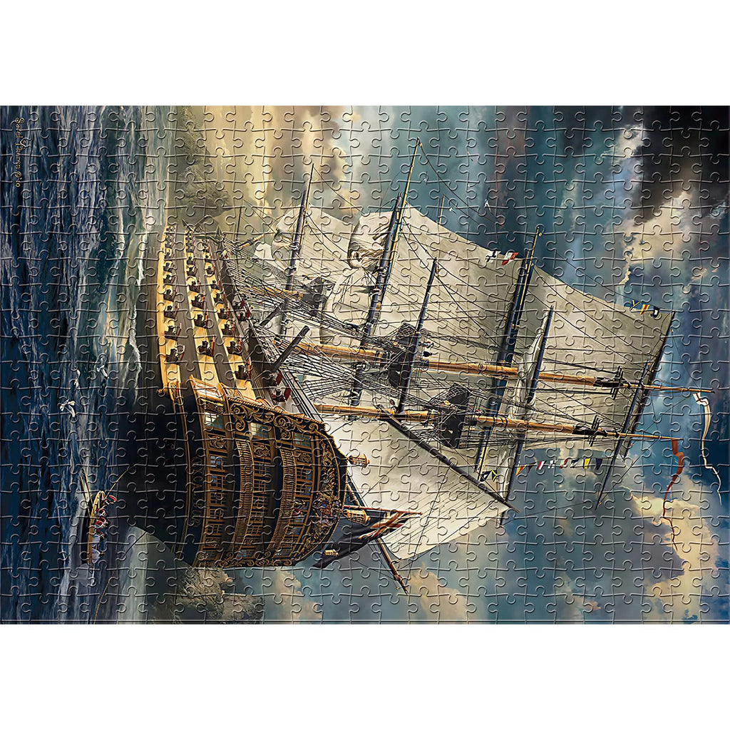 Puzzle Trois-Mâts dans la Tempête — 1000 Pièces