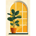 Peinture par Numéros Plante à la Fenêtre Jaune