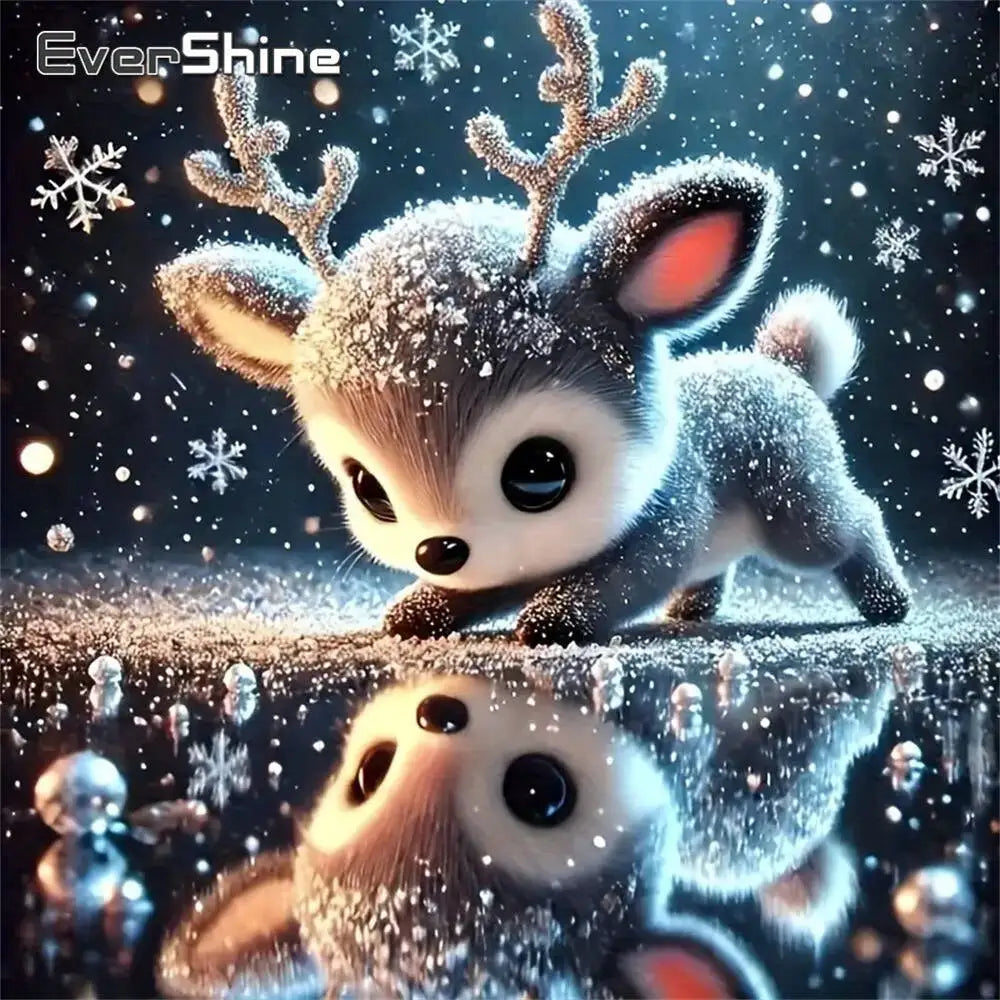 Diamond Painting Cerf en Hiver