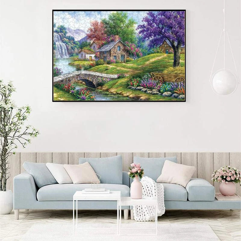 Puzzle Maisons de Pierre en Forêt — 1000 Pièces