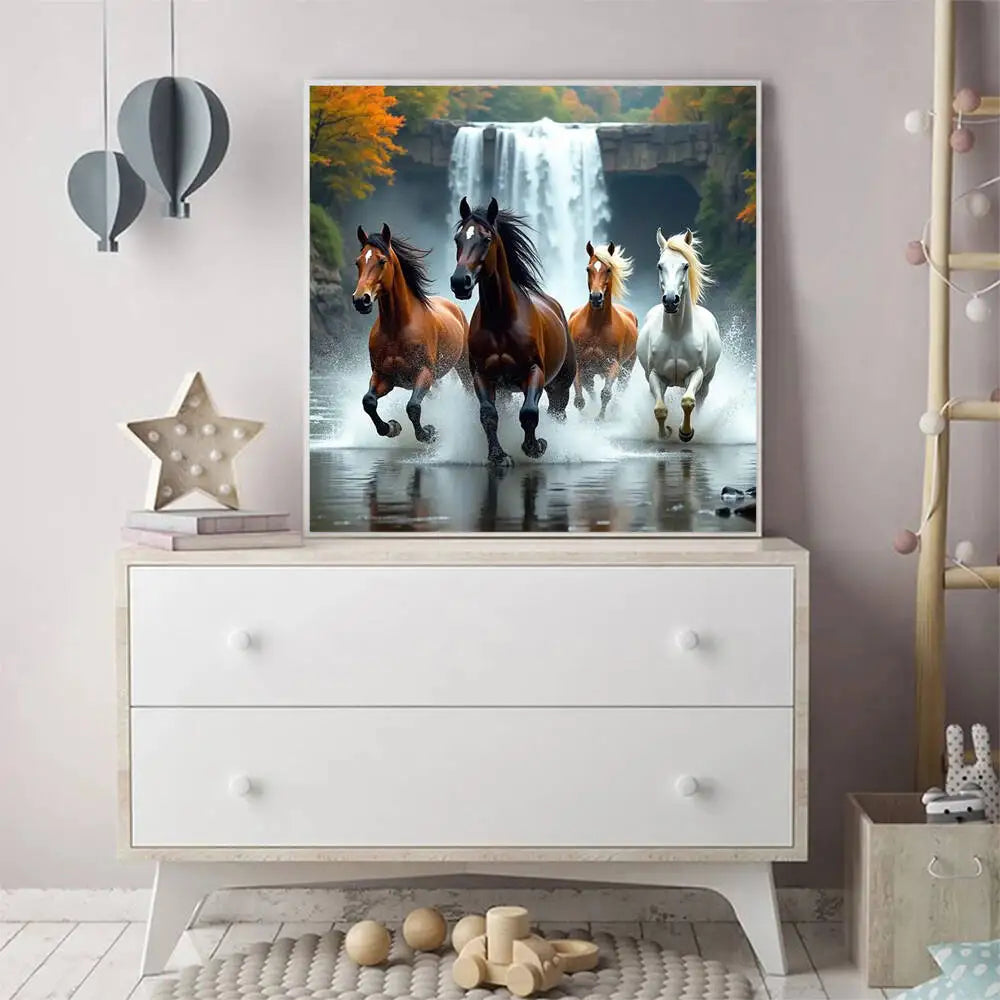 Diamond Painting Chevaux à la Cascade