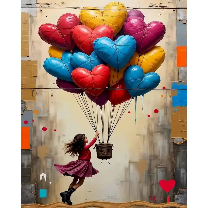 Peinture par Numéros Ballons en Cœur