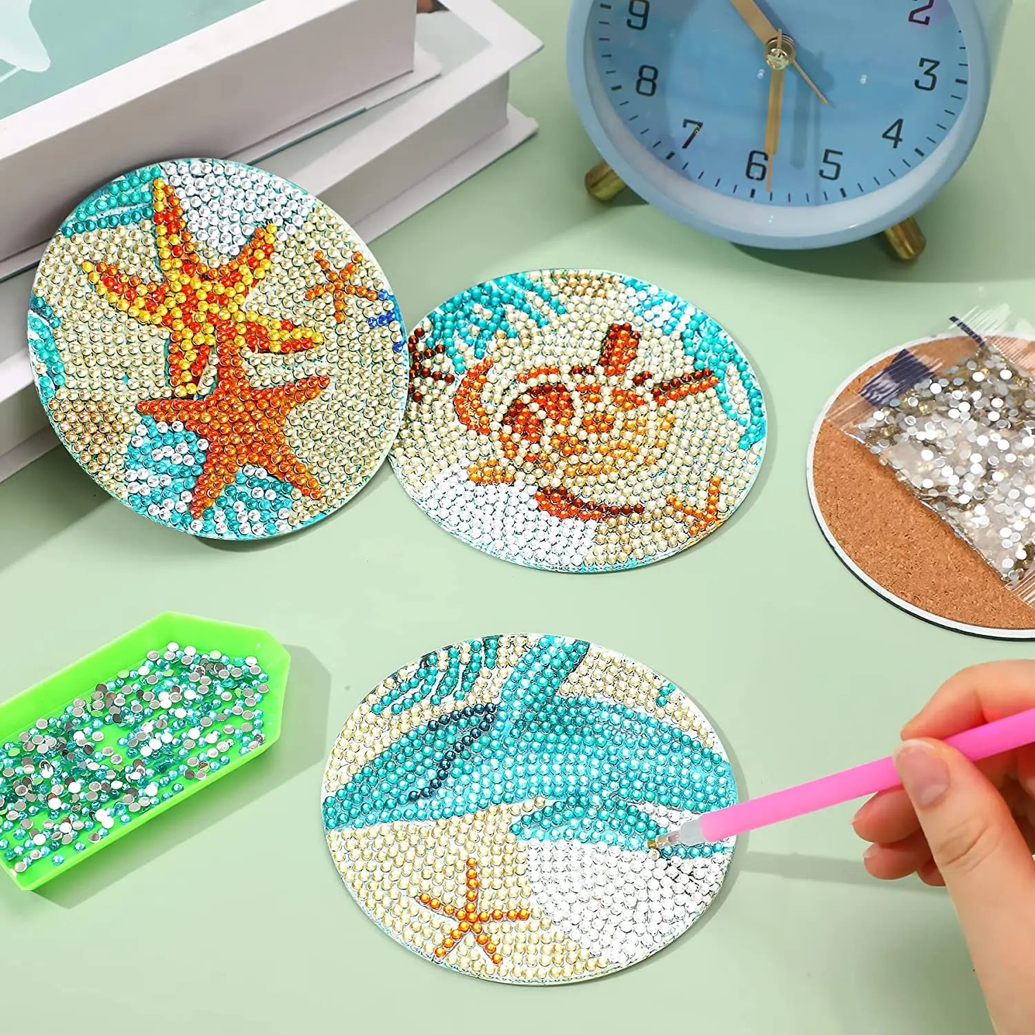 Sous-verres Diamond Painting Mandalas — Lot de 6