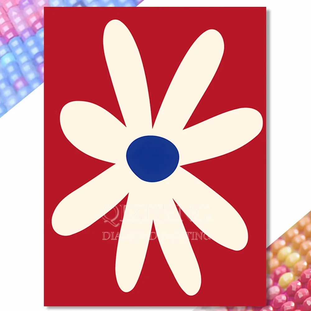 Diamond Painting Marguerite Rouge