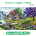 Puzzle Maisons de Pierre en Forêt — 1000 Pièces