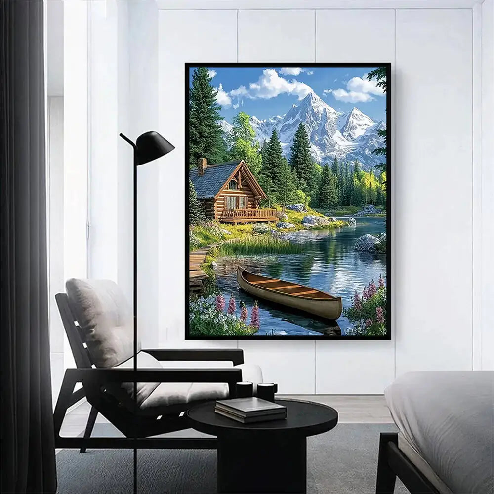 Diamond Painting Chalet au Bord du Lac