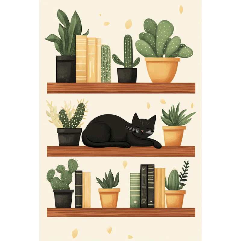 Peinture par Numéros Chat à la Fenêtre Étoilée