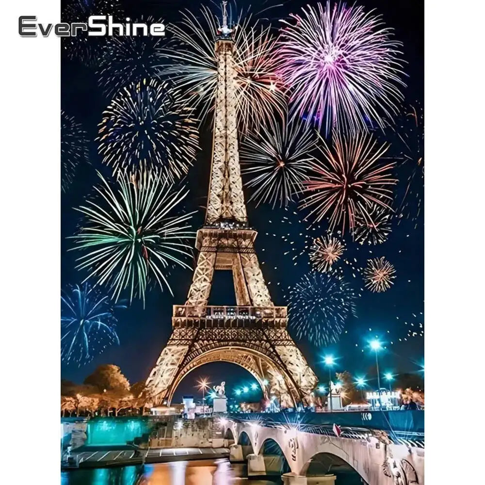 Diamond Painting Tour Eiffel et Feu d'Artifice
