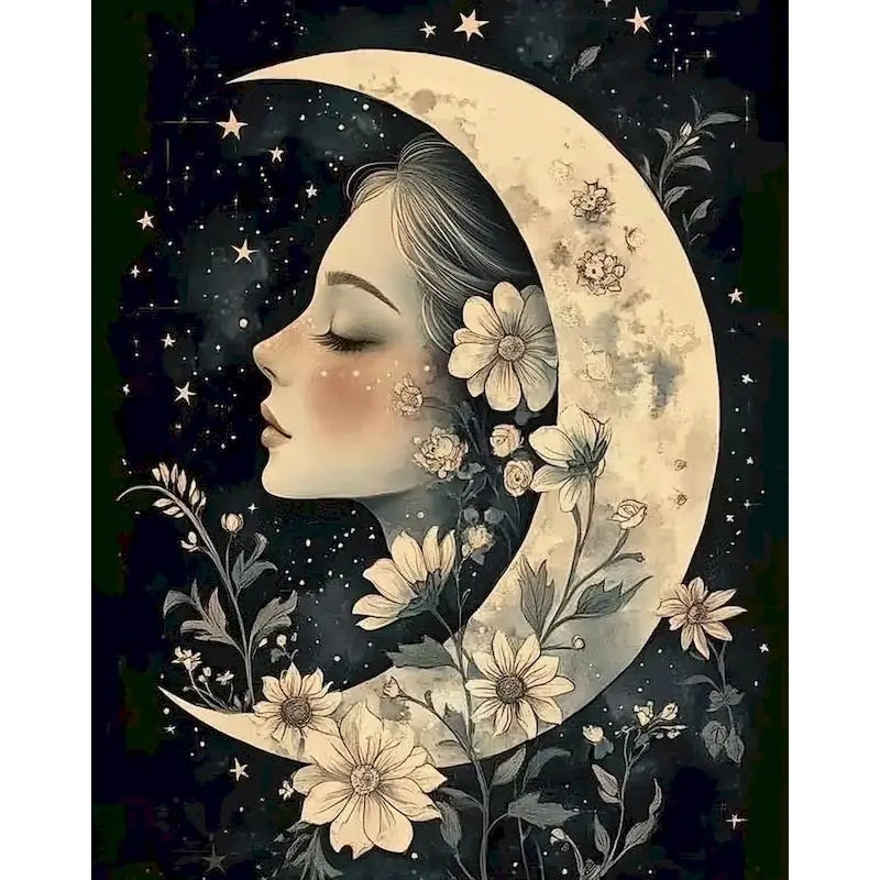 Peinture par Numéros Lune Fleurie
