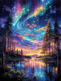 Diamond Painting Rivière et Arbres