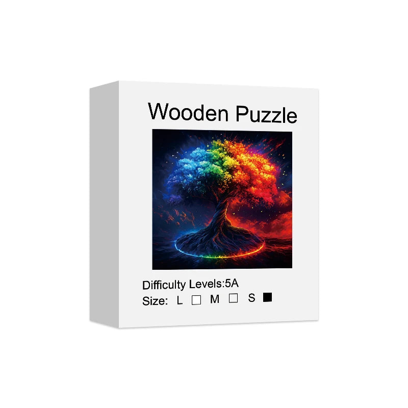 Puzzle en Bois Arbre de Vie Coloré