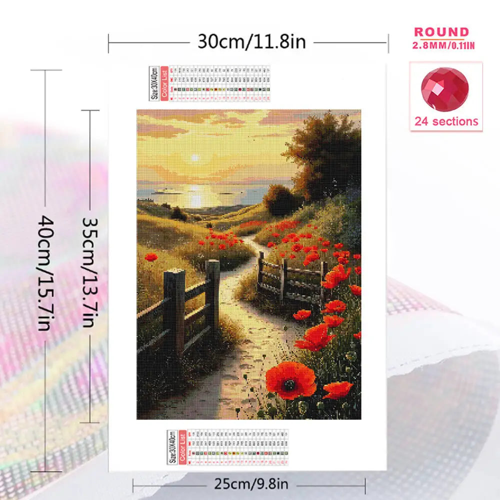 Diamond Painting Chemin aux Coquelicots